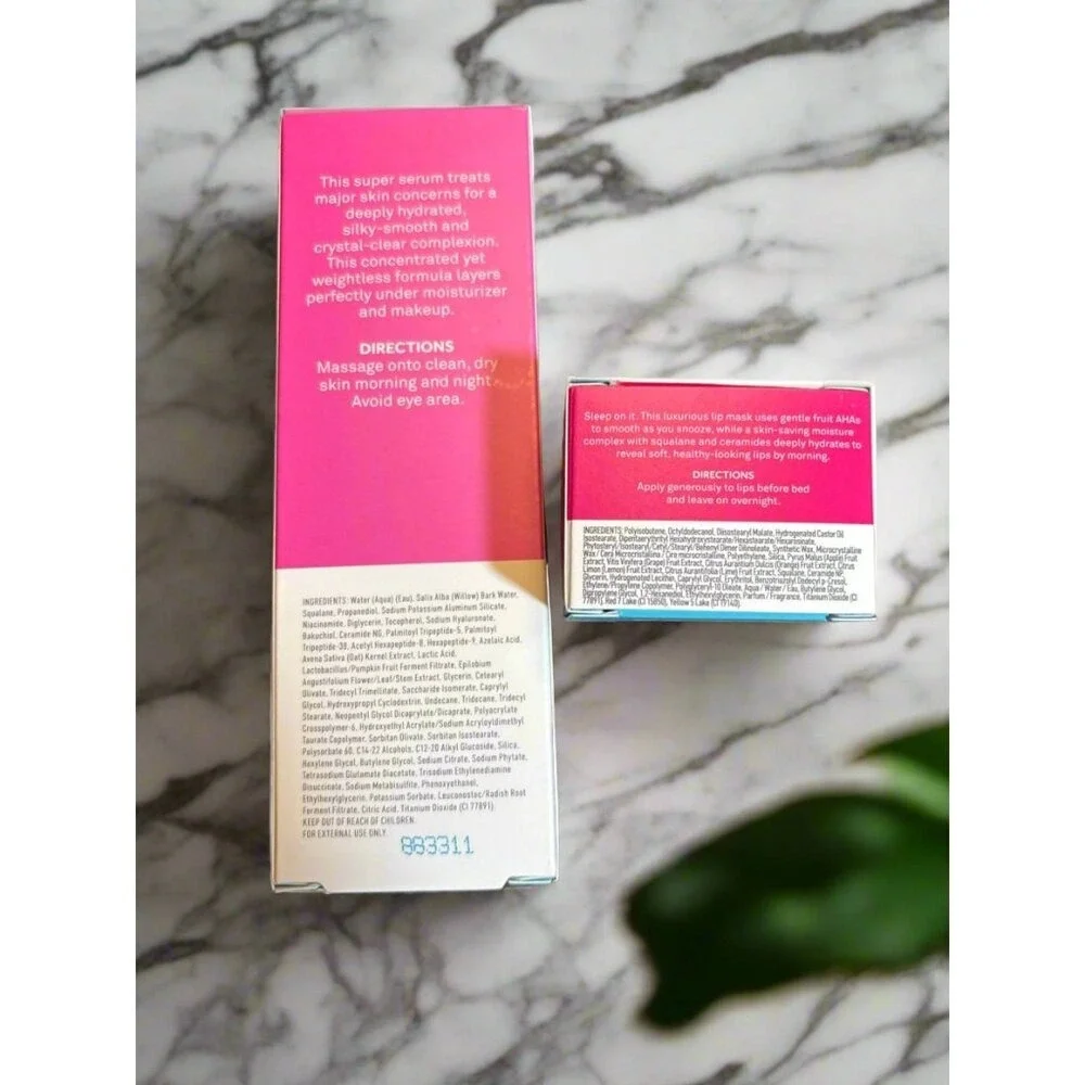 Bliss Glow + Hydrate Duo Daily Skin Perfecting Serum and Overnight Lip Mask Set‎